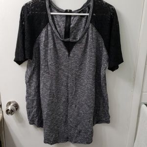 Torrid blouse with lace sleeves